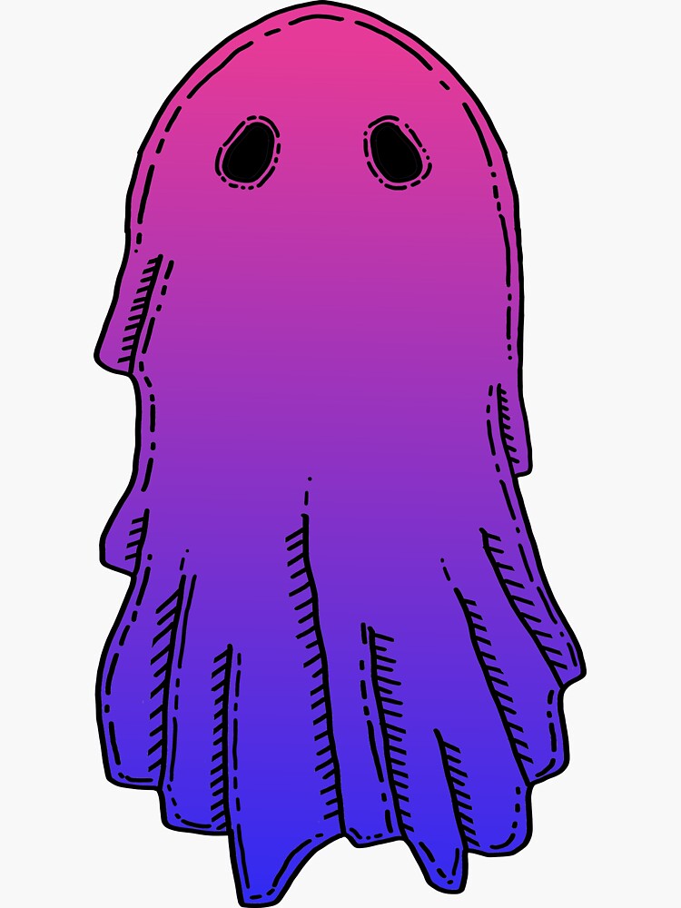 Bisexual Pride Doodle Ghost Sticker For Sale By Mothofthemist Redbubble 7321