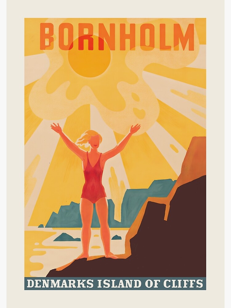Poster « Bornholm, l'île des falaises du Danemark - Affiche de voyage