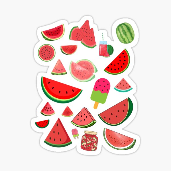 Watermelon heaven Sticker: Nếu bạn cần một món đồ trang trí mới lạ cho các vật dụng thường ngày, hãy thử xem bộ dán dưa hấu của chúng tôi. Với hình ảnh tươi sáng và sáng tạo, từ quả dưa hấu tươi ngon đến các khuôn mặt vui nhộn được cắt ra từ dưa hấu, chúng tôi tin rằng bạn sẽ tìm thấy một món đồ trang trí thật ấn tượng!