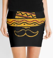 Cinco De Mayo Party Mustache Mexican Hat Funny T Shirt Tee Mini Skirt