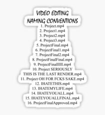 Video Editing Naming Conventions Sticker