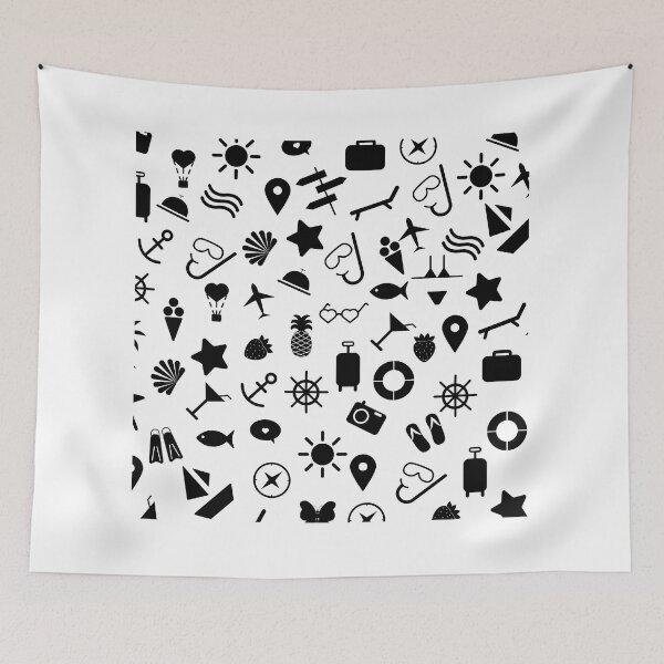Item preview, Black  and White Summer Vacation Loading Pattern  designed and sold by tagmoj.