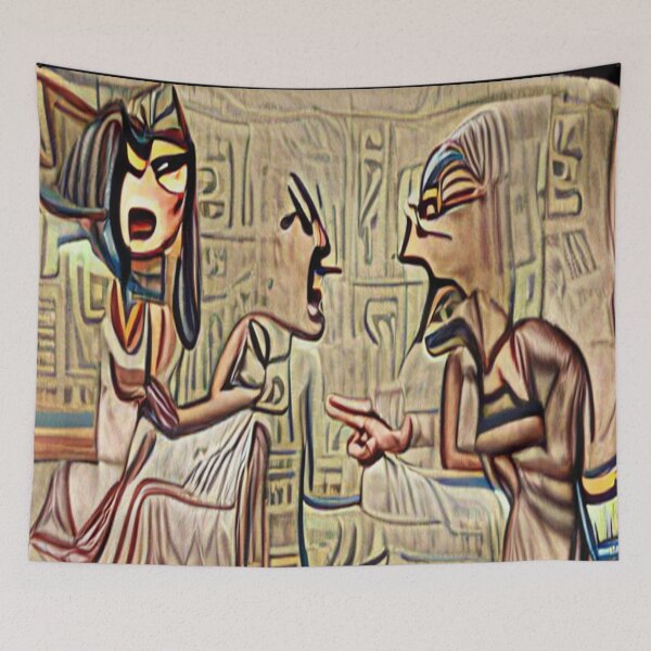 Item preview, Egyptian painting wife arguing with husband about him cheating in a dream designed and sold by glitchman2.