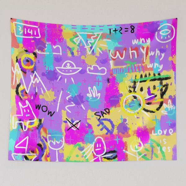 Item preview, colorful abstract graffiti illustration designed and sold by I'm  Redz.