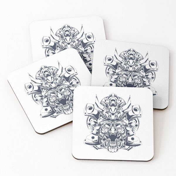 Item preview, onigaski helmet inking illustration artwork designed and sold by I'm  Redz.