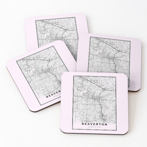 Item preview, Pastel Pink Minimalist Beaverton Map designed and sold by Tamas Das.