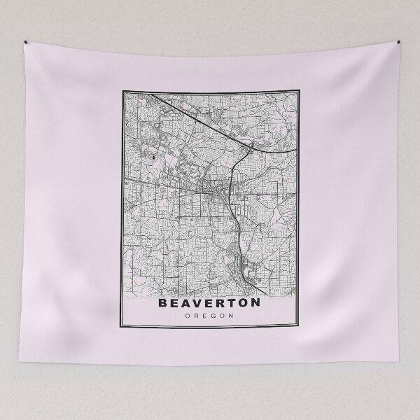 Item preview, Pastel Pink Minimalist Beaverton Map designed and sold by Tamas Das.