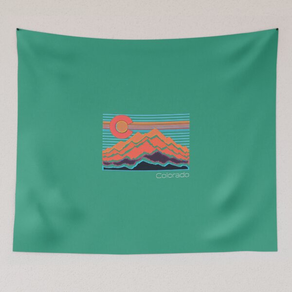 Item preview, Vintage Colorado Mountain Landscape and Flag Graphic Pullover  designed and sold by NunkiFata.