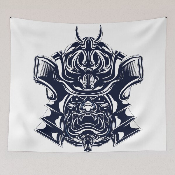 Item preview, hanzo culture helmet inking illustration artwork designed and sold by I'm  Redz.