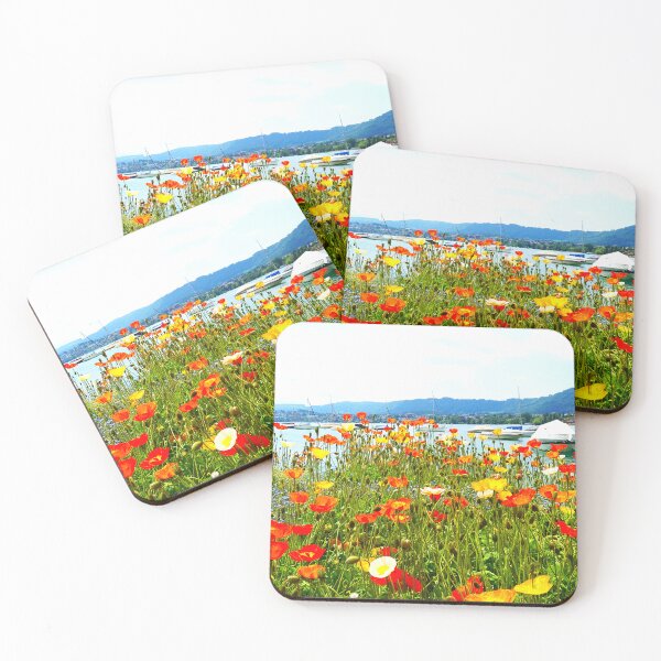 Item preview, Poppies and the lake summer view Switzerland photo  designed and sold by anna0711.