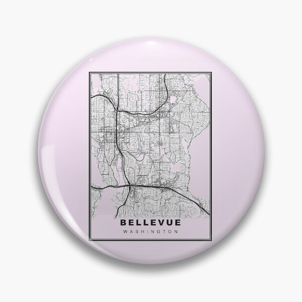 Item preview, Pastel Pink Minimalist Bellevue Map designed and sold by Tamas Das.