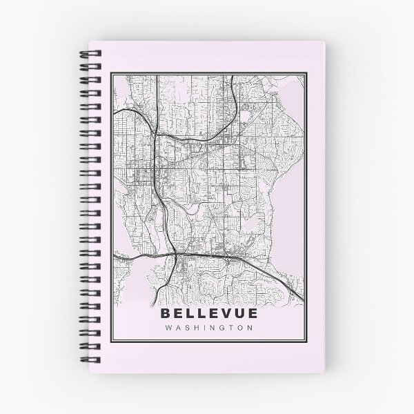 Item preview, Pastel Pink Minimalist Bellevue Map designed and sold by Tamas Das.