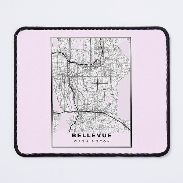 Item preview, Pastel Pink Minimalist Bellevue Map designed and sold by Tamas Das.