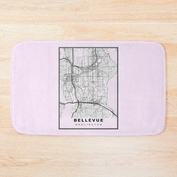 Item preview, Pastel Pink Minimalist Bellevue Map designed and sold by Tamas Das.