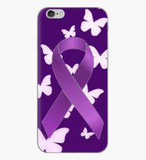 Purple Awareness Ribbon with Butterflies iPhone Case