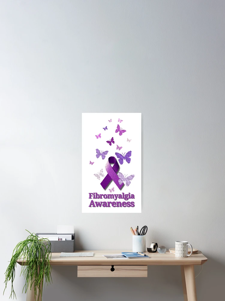 Fibromyalgia Awareness Ribbon Pin - Sterling Silver Plated Lapel Pin With Tac Backing, 1" X 3/4" - View #2