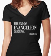 Neon Genesis Evangelion - I need you. Women's Fitted V-Neck T-Shirt
