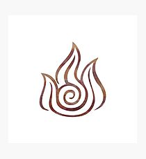 Aquarell Feuer Nation Symbol Fotodruck
