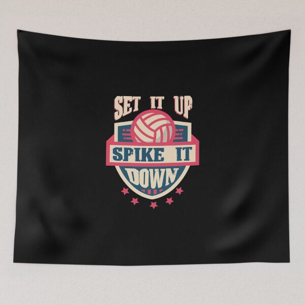 Item preview, Set It Up Spike It Down Volleyball Design Sticker designed and sold by joannonapk6.