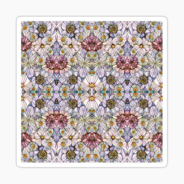 Item preview, Spring colored flowers mosaic pattern designed and sold by Cloofur.