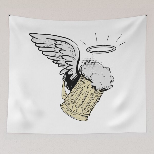 Item preview, Bier Engel - beer glass with wings for beer fans and craft beer drinkers designed and sold by JanooFactory.