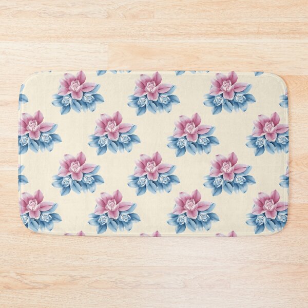 Item preview, Bright pink and blue flower pattern designed and sold by Trianglegreen.