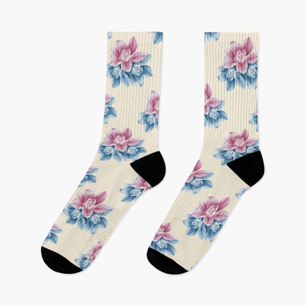 Item preview, Bright pink and blue flower pattern designed and sold by Trianglegreen.