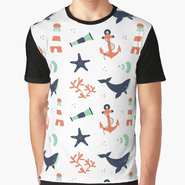 Whales and Anchors Graphic T-Shirt