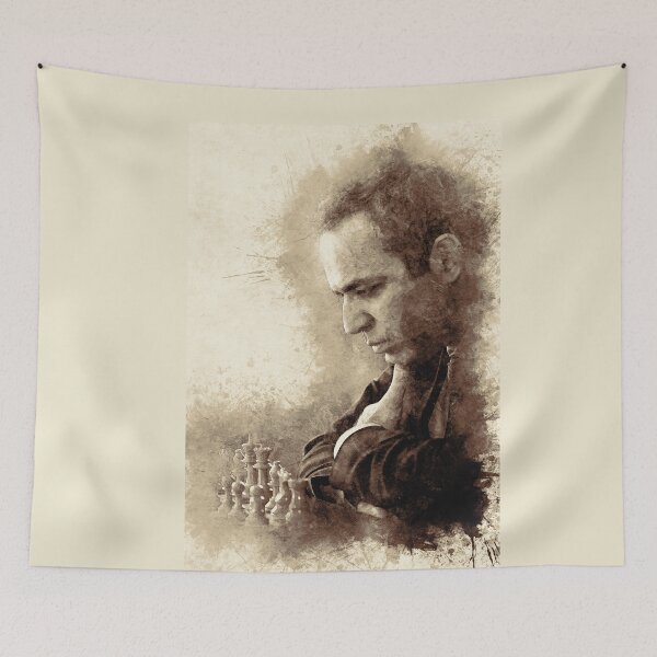 Item preview, Vintage Garry Kasparov ✪ The Legend ✪  Aesthetic Watercolor Portrait of a chess master designed and sold by Naumovski.