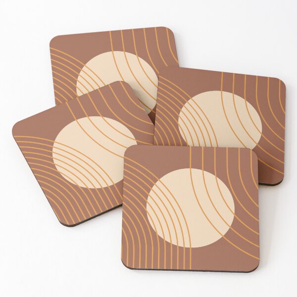 Item preview,  Geometric Lines in Sun Rainbow Abstract 17 in Terracotta Gold Beige designed and sold by nineFlorals.