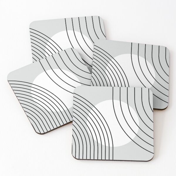 Item preview, Geometric Lines in Sun Rainbow Abstract 14 in Retro Monochrome designed and sold by nineFlorals.