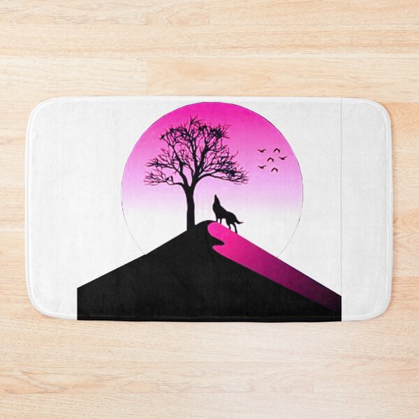 Item preview,  Cool Pink Moon wolf tree and mountain Art.  designed and sold by BEAUTY ⭐⭐⭐⭐⭐.