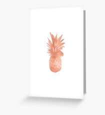 Pineapple Rose Gold Greeting Card