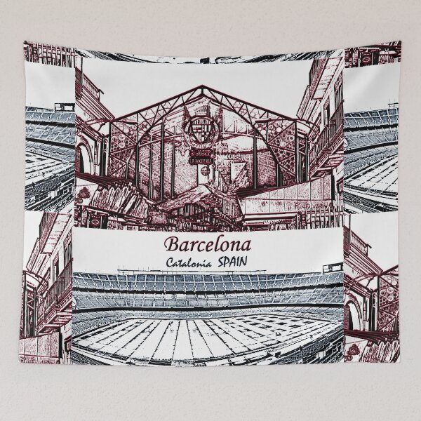 Item preview, Barcelona, Spain - Popular Market & Stadium designed and sold by leemcnut.