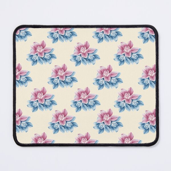 Item preview, Bright pink and blue flower pattern designed and sold by Trianglegreen.