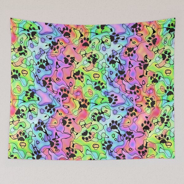 Item preview, Cats Footprints on Squiggly Loops Pattern designed and sold by EDDArt.