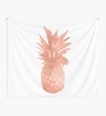 Pineapple Rose Gold Wall Tapestry