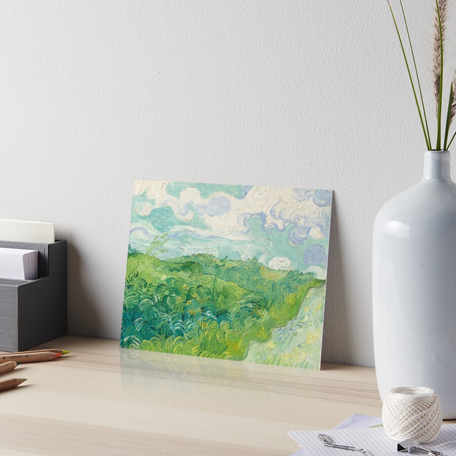 Vincent van Gogh Green Wheat Fields, Auvers 1890 Painting Art Board Print