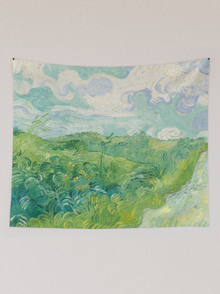 Aperçu 2 sur 3. Tentures avec l'œuvre Vincent van Gogh Green Wheat Fields, Auvers 1890 Peinture créée et vendue par podartist.