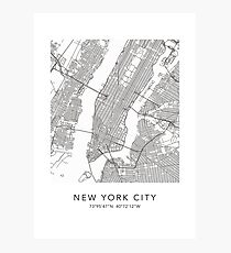 New York Map Photographic Print
