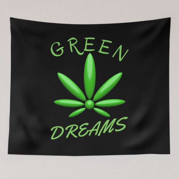 Aperçu de l'œuvre Green Dreams, Fumer de l'herbe tous les jours, Ganja, Cannabis, Marijuana, créée et vendue par BestDesignbySof.