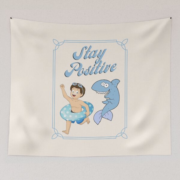 Item preview, This Is Me Funny Stay Positive Shark Attack Retro Comedy designed and sold by RedTomasB.