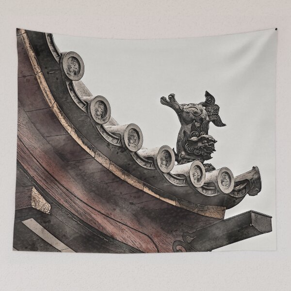 Item preview, Japanese Roof Figure Watercolour designed and sold by SofiaAlves.