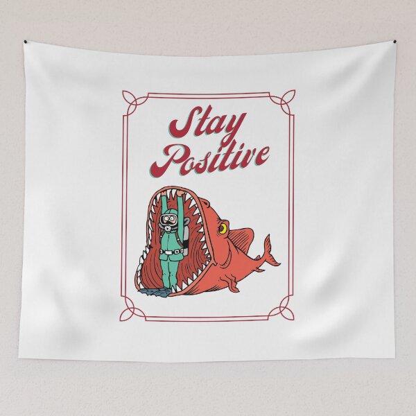 Item preview, This Is Me Funny Stay Positive Shark Attack Retro Comedy designed and sold by RedTomasB.