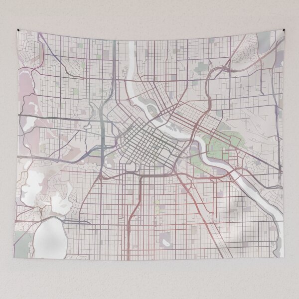 Item preview, Minneapolis Map, Minneapolise City, Minnesota USA City designed and sold by TheRedFinch.