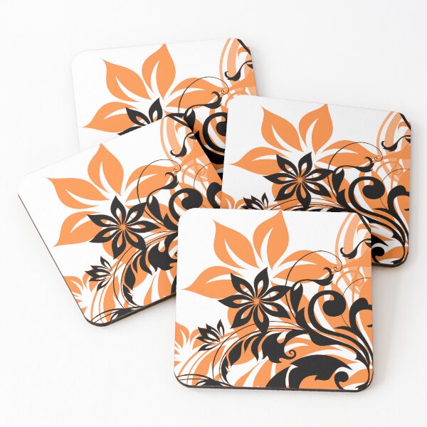 Item preview, Orange black floral Art  designed and sold by Tshirtstory.