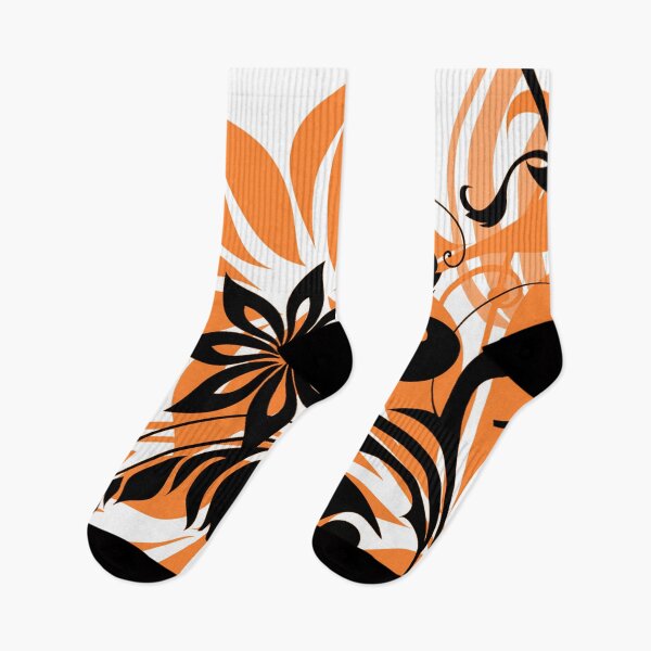 Item preview, Orange black floral Art  designed and sold by Tshirtstory.
