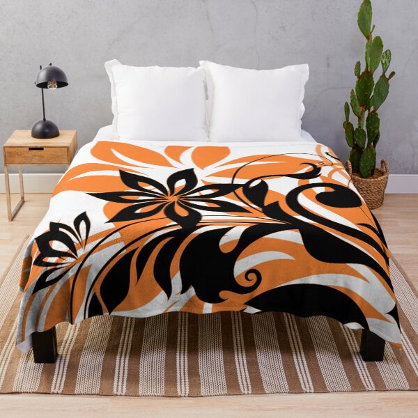 Item preview, Orange black floral Art designed and sold by Tshirtstory.
