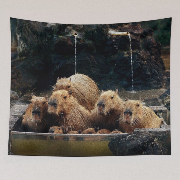 Item preview, Group of Capybaras Bathing designed and sold by friendlyfauna.