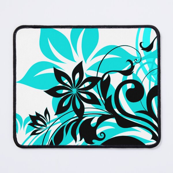 Item preview, Aqua Black Floral Art designed and sold by Tshirtstory.